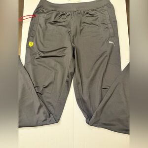 NWT Puma Ferrari Men's Black Track Pants Joggers with Logo size L